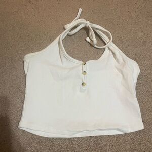 Garage white crop top halter size large